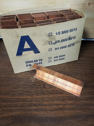Copper coated staples - staples, 5/8"